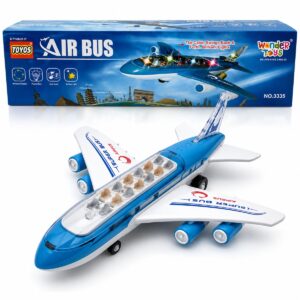 AirBus Toy Plane with Lights, Sound & Pull Back Action for Kids