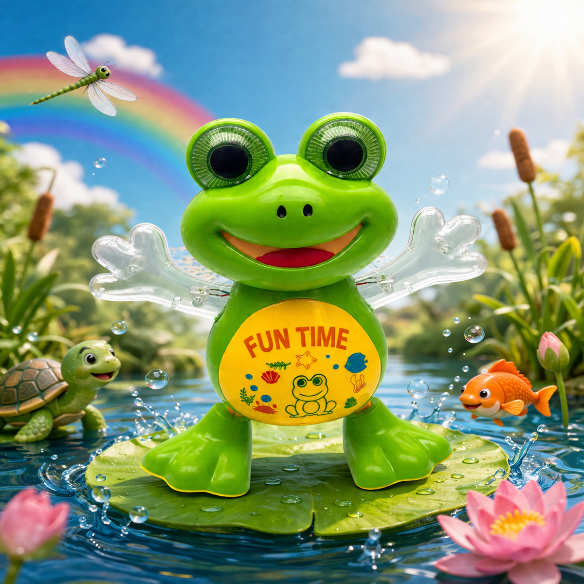 Dancing Frog Musical Toy with Flashing Lights, Sound & Interactive Moving Hands for Kids - Image 3