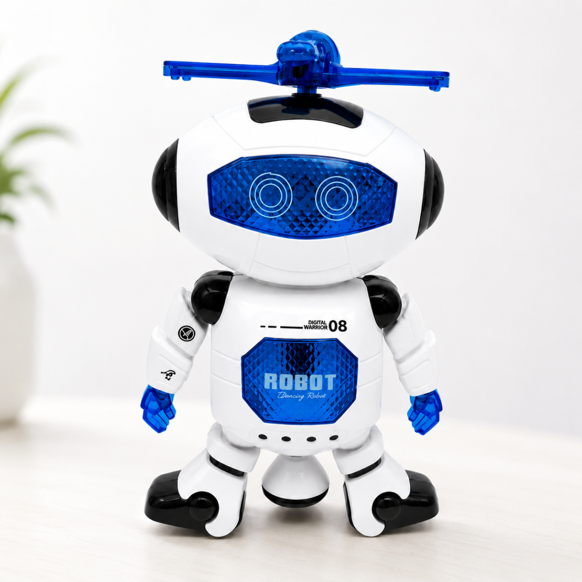 Dancing Robot Toy with LED Lights, Music, 360° Spin Action & Battery Operated Fun for Kids