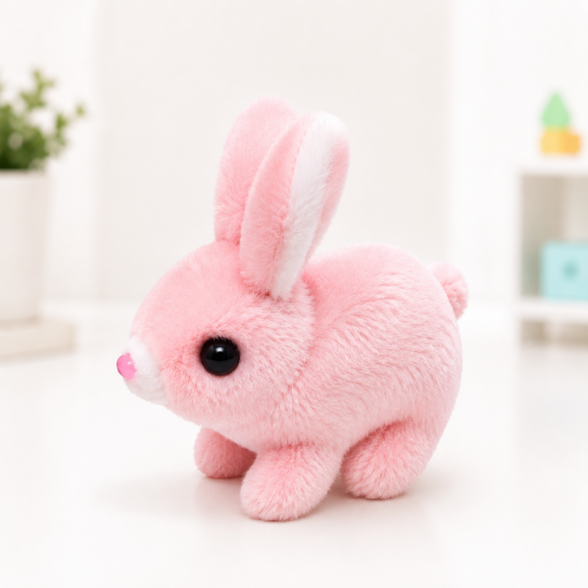 Cute Plush Bunny Toy with Sound, Flashing Lights & Swing Action for Kids