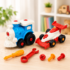 DIY Assemble Toy Set with Train & Racing Car