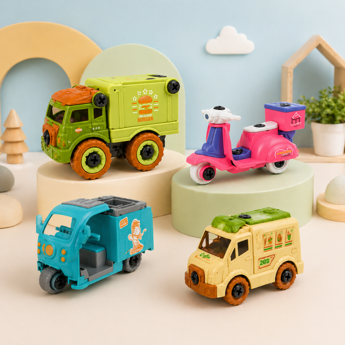 DIY Assemble Food Truck Vehicle Set